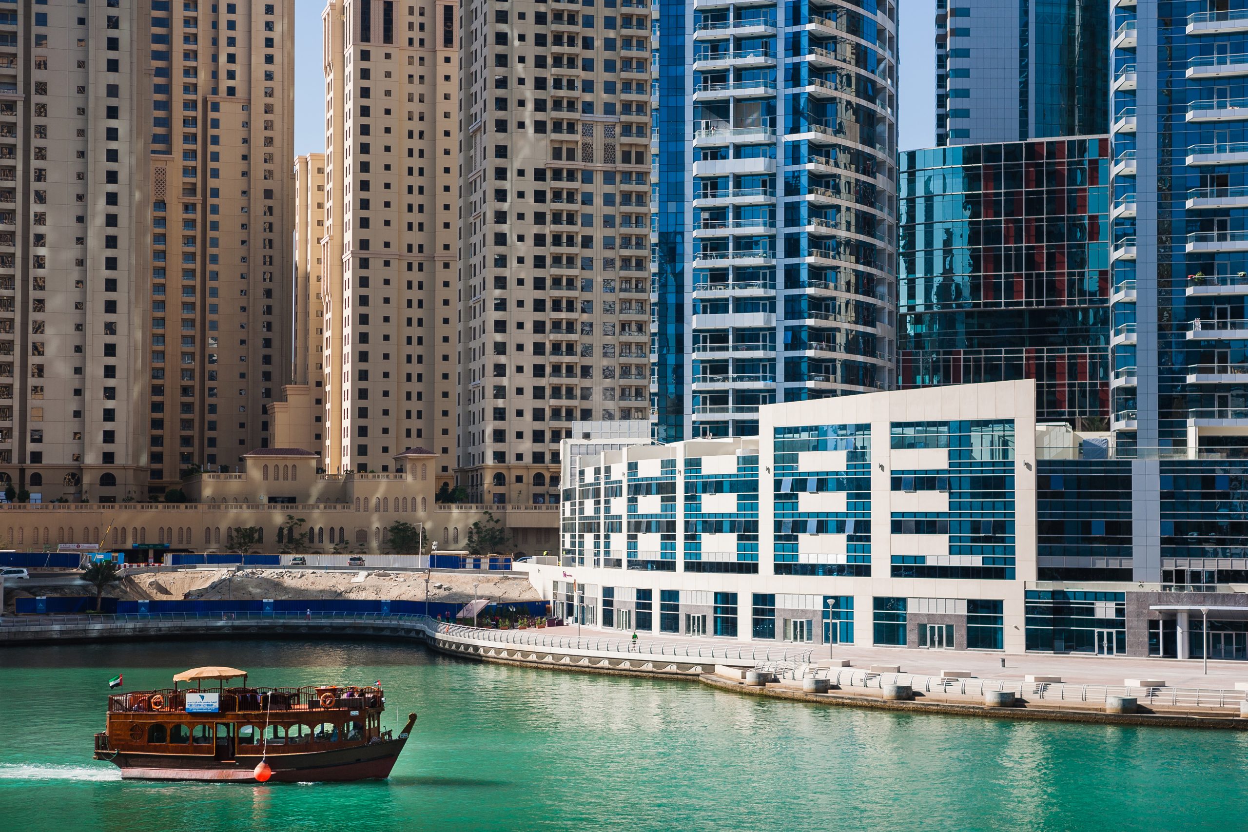DUBAI, UAE - DECEMBER 22: Dubai Marina, on December 22, 2012, Dubai, UAE. In the city of artificial channel length of 3 kilometers along the Persian Gulf.